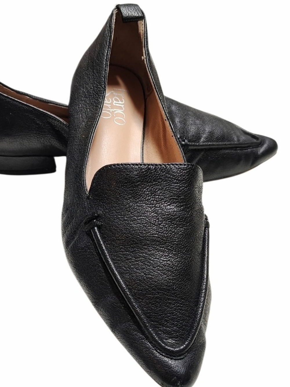 Franco Sarto Sander Pointed Toe Leather Loafer || Block Heel || Womens Size 7.5